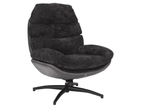 Крісло м'яке поворотне SIGNAL GISELLE, тканина + екошкіра: чорний фото