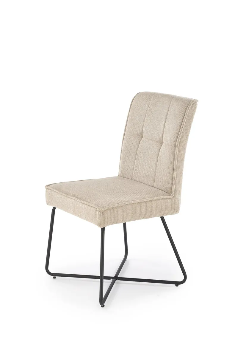 Кухонный стул HALMAR K534, ножки - черные, сиденье - бежевое фото №1