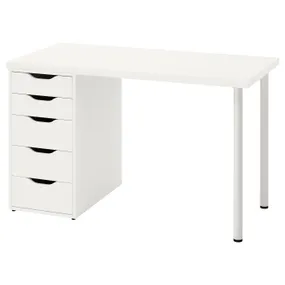 IKEA LAGKAPTEN ЛАГКАПТЕН / ALEX АЛЕКС, письмовий стіл, білий, 120x60 см 694.168.17 фото