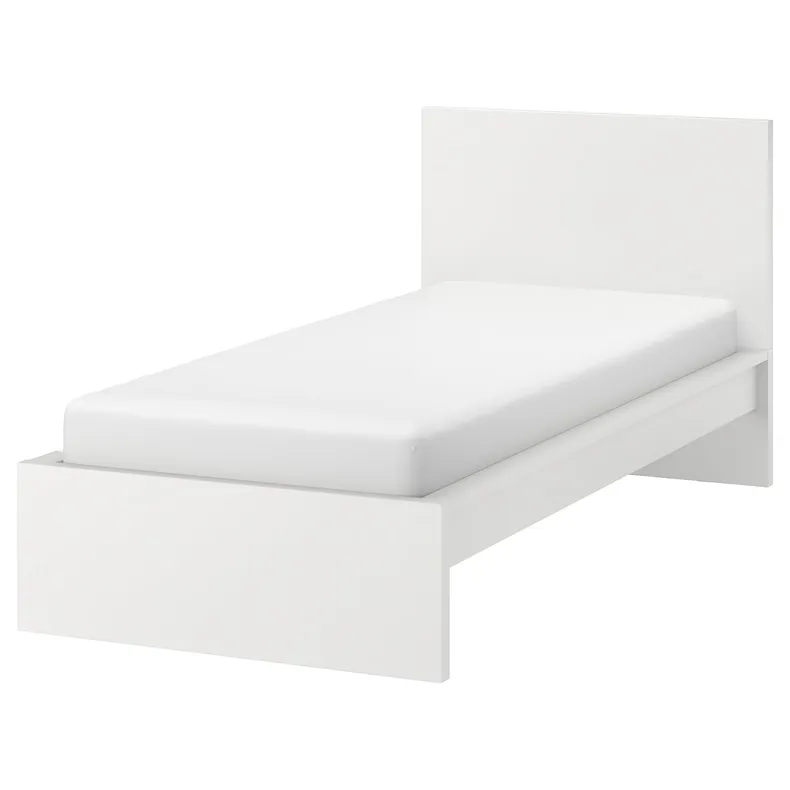 IKEA MALM МАЛЬМ, каркас ліжка, високий, білий, 90x200 см 002.494.87 фото №1