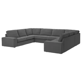 IKEA KIVIK КИВИК, 7-местный п-образный диван, Талмира средне-серая 595.278.06 фото