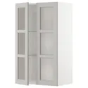 IKEA METOD МЕТОД, настінна шафа, полиці / 2 склх дверц, білий / світло-сірий Lerhyttan, 60x100 см 094.669.33 фото thumb №1