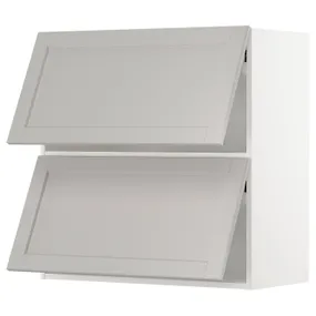 IKEA METOD МЕТОД, навесной шкаф / 2 дверцы, горизонтал, белый / светло-серый, 80x80 см 293.920.31 фото