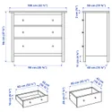 IKEA HEMNES ХЕМНЭС, комод с 3 ящиками, серый цвет, 108x96 см 304.608.11 фото thumb №4