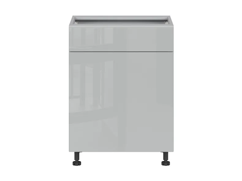 BRW Top Line кухонный базовый шкаф 60 см правый с ящиком серый глянцевый, серый гранола/серый глянец TV_D1S_60/82_P/SMB-SZG/SP фото №1
