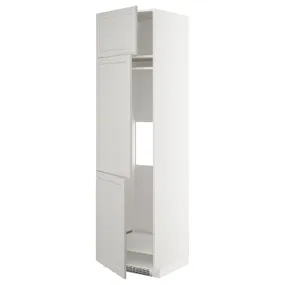 IKEA METOD МЕТОД, шафа висока для холод / мороз із 3 дв, білий / світло-сірий Lerhyttan, 60x60x220 см 994.605.02 фото