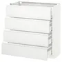 IKEA METOD МЕТОД / MAXIMERA МАКСІМЕРА, підлогов шафа / 4 фронт панелі / 4 шухл, білий / Voxtorp матовий білий, 80x37 см 091.127.86 фото