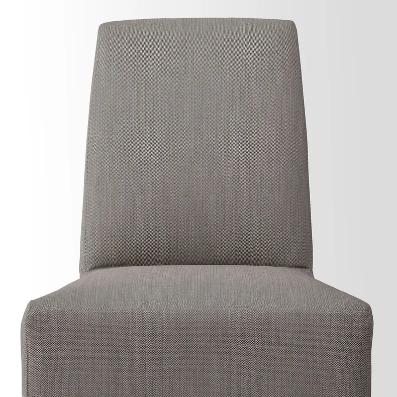 IKEA BERGMUND БЕРГМУНД, стул с чехлом средней длины, белый / нольгага серый / бежевый 393.900.03 фото №5