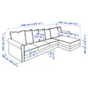 IKEA GRÖNLID ГРЕНЛІД, 4-місний диван із кушеткою, ЛЬЙУНГЕН світло-червоний 694.089.78 фото thumb №9