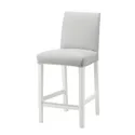 IKEA BERGMUND БЕРГМУНД, барний стілець зі спинкою, білий / Orrsta світло-сірий, 62 см 393.882.03 фото thumb №1