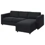 IKEA VIMLE ВИМЛЕ, 3-местный диван с козеткой, Саксемара черно-синяя 093.991.42 фото