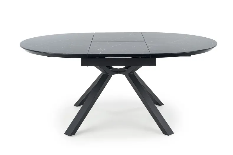 Стол складной HALMAR VERTIGO 130-180x130 см, столешница - черный мрамор, ножки - черные фото №2
