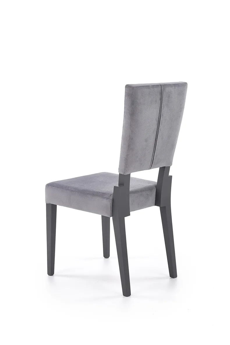 Кухонний стілець оксамитовий HALMAR Sorbus Velvet, оббивка - сірий / ніжки - масив бука фото №2