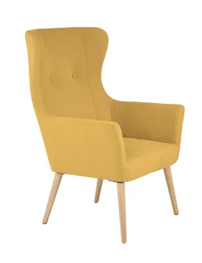 Кресло мягкое HALMAR COTTO горчичный фото
