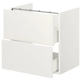IKEA ENHET ЭНХЕТ, напольный шкаф для раковины,2 ящика, белый, 60x42x60 см 093.223.41 фото