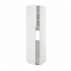 IKEA METOD МЕТОД, висока шафа для холодильника, 2 дв, білий / стенсундський білий, 60x60x220 см 894.570.34 фото