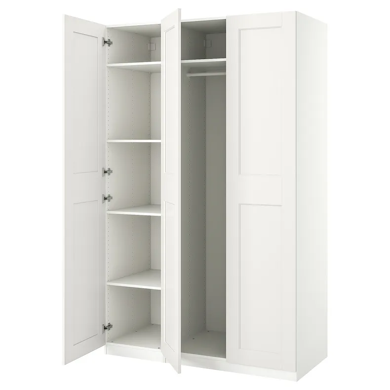 IKEA PAX ПАКС / GRIMO ГРІМО, гардероб, комбінація, білий / білий, 150x60x236 см 694.297.30 фото №1