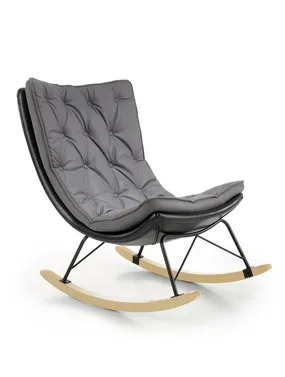 Крісло-гойдалка HALMAR INDIGO сірий - чорний фото