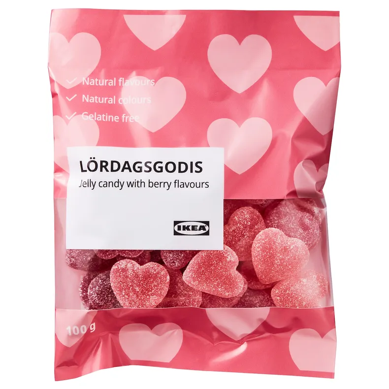 IKEA LÖRDAGSGODIS, желейные конфеты, со вкусом ягод, 100 г 704.805.53 фото №1