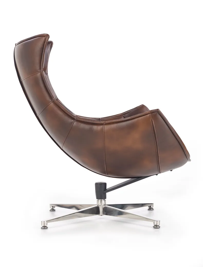 Кресло мягкое поворотное HALMAR LUXOR, экокожа: коричневый фото №4