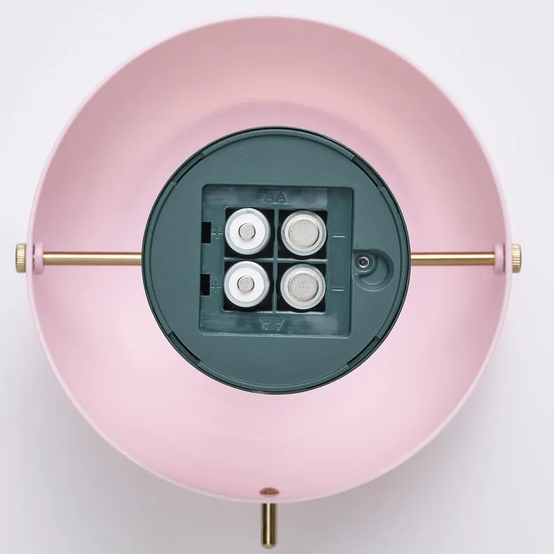 IKEA NÖDMAST НЁДМАСТ, переносной светильник,на батарейках, светло-розовый/темно-зеленый, 26 см 505.759.05 фото №3