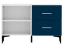 BRW Комод Modeo 100 см с 2 выдвижными ящиками и 2 полками белый/темно-синий KOM/100/50/40_10-BI/BLC фото thumb №2