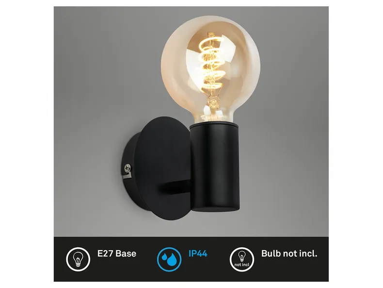 BRW настенный светильник для ванной комнаты металлический черный 091009 фото №3