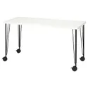 IKEA LAGKAPTEN ЛАГКАПТЕН / KRILLE КРИЛЛЕ, письменный стол, белый / черный, 140x60 см 095.099.75 фото thumb №1
