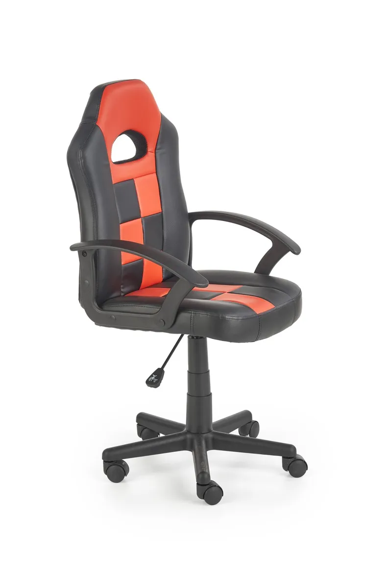 Кресло компьютерное офисное вращающееся HALMAR STORM черный/красный, экокожа фото №1
