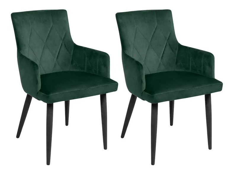 BRW Комплект мягких бархатных стульев 2 шт BRW MERLOT, зеленый SJ180_19_2SZT-ZIELONY фото №1
