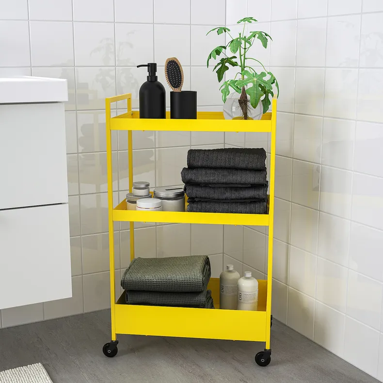 IKEA NISSAFORS НИССАФОРС, тележка, желтый, 50,5x30x83 см 205.808.47 фото №6
