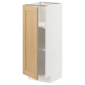 IKEA METOD МЕТОД, напольный шкаф с полками, белый / дуб форсбака, 30x37 см 195.090.98 фото