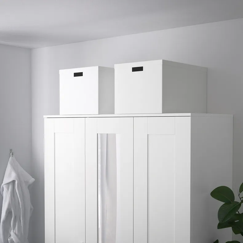 IKEA TJENA ТЙЕНА, коробка для зберігання з кришкою, білий, 35x50x30 см 903.743.49 фото №4