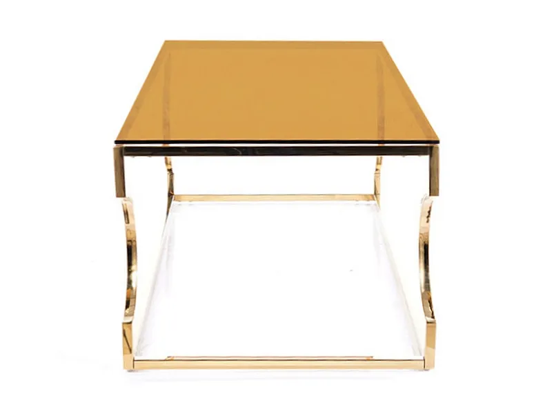 Журнальний стіл SIGNAL KENZO C, бурштин / золото, 40x120 см фото №8