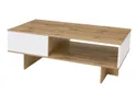 Стол журнальный деревянный BRW ZELE 45.5х60х120 см, дуб вотан/белый глянец LAW/120-DWO/BIP фото thumb №3