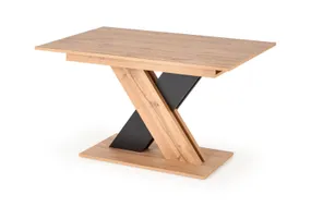 Обеденный стол раскладной HALMAR XARELTO 130-175x85 см дуб вотан, черный фото