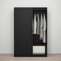 IKEA RAKKESTAD РАККЕСТАД, гардероб с раздвижными дверями, черно-коричневый, 117x176 см 604.537.67 фото thumb №3