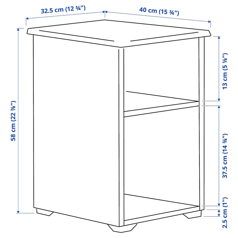 IKEA SKRUVBY СКРУВБЮ, журнальний столик, чорно-синій, 40x32 см 505.319.83 фото №6