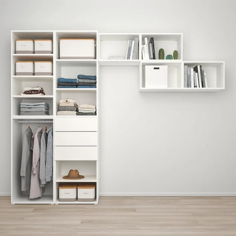 IKEA PLATSA ПЛАТСА, гардероб із 2 дверцятами+3 шухлядам, білий / FONNES ФОННЕС білий, 300x57x241 см 294.253.57 фото №2