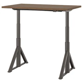 IKEA IDÅSEN ІДОСЕН, стіл регульований, коричневий/темно-сірий, 120x70 см 792.809.55 фото