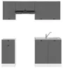 BRW кухонний гарнітур Junona Line 180 см з побутовою технікою графіт, білий/графіт JUNONA_AGD_WER_2/180_BBL-BI/GF фото