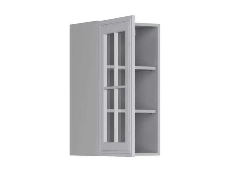 BRW Верхний кухонный шкаф Верди 40 см левый с дисплеем светло-серый матовый, греноловый серый/светло-серый матовый FL_G_40/72_LV-SZG/JSZM фото №3
