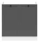 BRW Кухонный шкаф под мойку Junona Line 80 см графит, белый/графит DK2D/80/82-BI/GF фото thumb №1