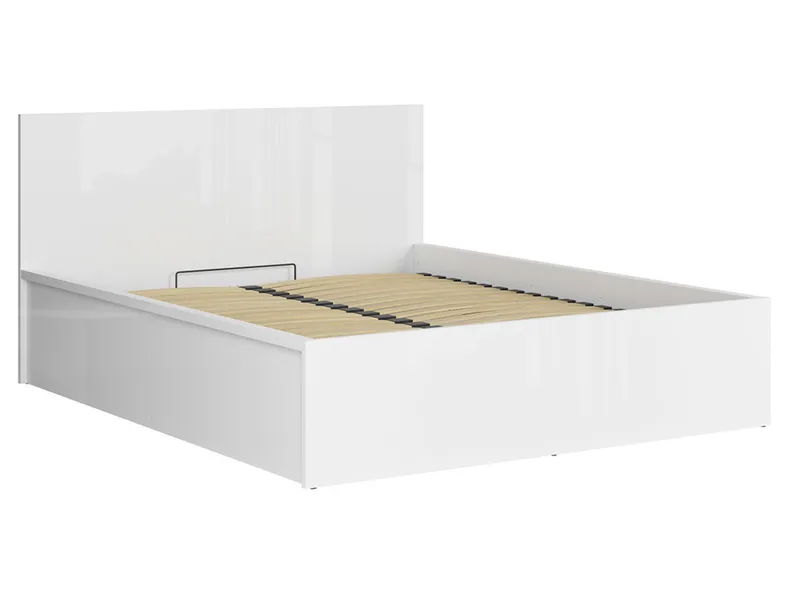 BRW Tetrix, Комплект ліжка 160 Tetrix та матрац Mimas, білий глянець LOZ/160/B+MAT-BIP фото №3