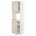 IKEA METOD МЕТОД, висока шафа для дух, 2 дверцят / пол, білий / хавсторпський бежевий, 60x60x200 см 794.669.96 фото thumb №1