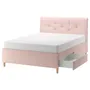 IKEA IDANÄS ИДАНЭС, кровать с отделением для хранения, Окрашенный в бледно-розовый цвет, 160x200 см 604.471.73 фото