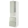 IKEA METOD МЕТОД / MAXIMERA МАКСІМЕРА, висока шафа для мікрох печі, 2 шухл, білий / Стенсунд світло-зелений, 60x60x220 см 794.865.36 фото