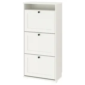 IKEA BRUSALI БРУСАЛІ, шафа для взуття з 3 відділеннями, білий, 61x30x130 см 804.803.93 фото