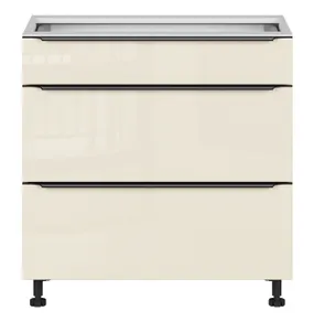 BRW Одномісна кухонна шафа L6 80 см з шухлядами з безшумним закриттям магнолія перлина, альпійський білий/магнолія перламутровий FM_D3S_80/82_2STB/STB-BAL/MAPE фото