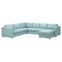 IKEA VIMLE ВІМЛЕ, кутовий диван, 5-місний з кушеткою, з шезлонгом/Saxemara світло-блакитний 893.996.90 фото thumb №1